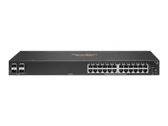 HPE Aruba 6100 24G 4SFP+ Switch - Switch Styrt - 24 x 10/100/1000 + 4 x 1 Gigabit / 10 Gigabit SFP+ - side til side-luftflyt - rackmonterbar