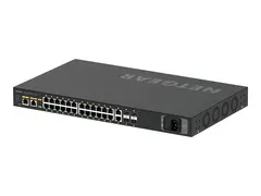 NETGEAR AV Line M4250-26G4F-PoE+ Switch - L3 - Styrt - 24 x 10/100/1000 (PoE+) + 2 x 10/100/1000 + 4 x 1000Base-X SFP - side til side-luftflyt - rackmonterbar - PoE+ (300 W)