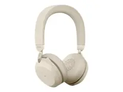 Jabra Evolve2 75 - Hodesett - on-ear Bluetooth - trådløs - aktiv støydemping - USB-A - lydisolerende - beige - Certified for Microsoft Teams