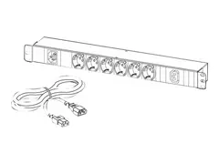 APC Easy Basic Rack PDU EPDU1010B-SCH - Str&#248;mfordelerenhet (kan monteres i rack) AC 200-240 V - enkeltfase - inngang: IEC 60320 C14 10A - utgangskontakter: 7 (IEC C14, 6 x CEE 7/4) - 1U - 19&quot; - 2.5 m kabel