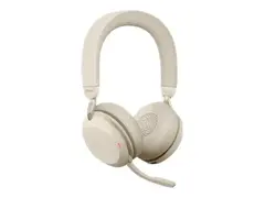 Jabra Evolve2 75 - Hodesett - on-ear - Bluetooth trådløs - aktiv støydemping - USB-A - lydisolerende - beige - Optimert for UC