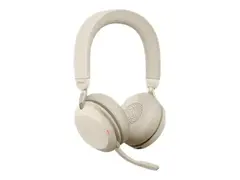 Jabra Evolve2 75 - Hodesett - on-ear - Bluetooth tr&#229;dl&#248;s - aktiv st&#248;ydemping - USB-A - lydisolerende - beige - Optimert for UC