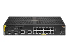 HPE Aruba 6100 12G Class4 PoE 2G/2SFP+ 139W Switch Switch - Styrt - 12 x 10/100/1000 (PoE+) + 2 x 1 Gigabit / 10 Gigabit SFP+ + 2 x 1000Base-T - rackmonterbar - PoE+ (139 W)