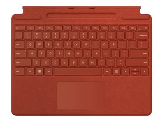 Microsoft Surface Pro Signature Keyboard Tastatur - med styreplate, akselerometer, lagrings- og ladebakke for Surface Slim Pen 2 - QWERTY - Nordisk (dansk/finsk/norsk/svensk) - valmuerød - kommersiell - for Surface Pro 8, Pro X