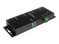 StarTech.com 4-Port USB 3.0 Hub Metal Industrial USB-A Hub - Wall or Desk Mountable USB Data Hub - TAA Compliant USB Expander Hub (ST4300USBM) - hub - 4 porter