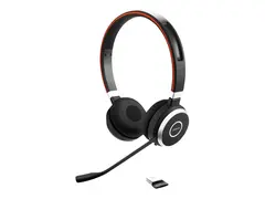 Jabra Evolve 65 SE UC Stereo - Hodesett on-ear - Bluetooth - trådløs - USB - med ladestativ - Optimert for UC - for Jabra Evolve; LINK 380a MS