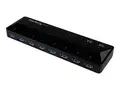 StarTech.com 10 Port USB 3.0 Hub with Charge &amp; Sync Ports 8 x USB-A, 2 x USB-A Fast Charge Ports - Multi Port Powered USB Hub (ST103008U2C) - USB-periferdelesvitsj - 10 porter