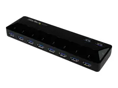 StarTech.com 10 Port USB 3.0 Hub with Charge &amp; Sync Ports 8 x USB-A, 2 x USB-A Fast Charge Ports - Multi Port Powered USB Hub (ST103008U2C) - USB-periferdelesvitsj - 10 porter