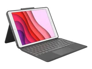 Logitech Combo Touch - Tastatur og folioveske med styrepute - bakgrunnsbelyst - Apple Smart connector - QWERTY - Italiensk - grafitt - for Apple 10.2-inch iPad (7. generasjon, 8. generasjon, 9. generasjon)