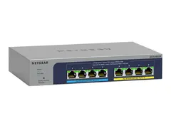 NETGEAR Plus MS108EUP - Switch Styrt - 4 x 100/1000/2.5G (PoE++) + 4 x 100/1000/2.5G (PoE+) - stasjon&#230;r, veggmonterbar - PoE++ (230 W)