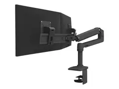 Ergotron LX - Monteringssett (leddarm, utvidelse, sokkel, 2-dels skrivebordslampe, dobbeltdisplaybue, 2 svingtapper, 8&quot;-stang) for 2 LCD-skjermer - dobbeldirekte - matt svart - skjermst&#248;rrelse: inntil 25&quot;