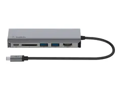 Belkin CONNECT USB-C 6-in-1 Multiport Adapter dokkingstasjon - USB-C - HDMI - 1GbE