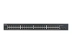 Zyxel GS1900 Series GS1900-48HPv2 Switch - smart - 48 x 10/100/1000 (24 PoE+) + 2 x Gigabit SFP (opplink) - rackmonterbar, stasjon&#230;r - PoE+ (170 W)