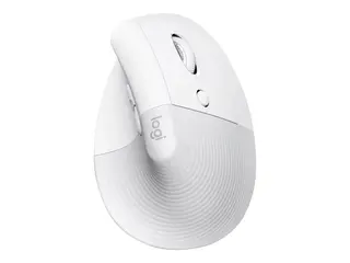 Logitech Lift for Mac - Vertikal mus - ergonomisk optisk - 6 knapper - tr&#229;dl&#248;s - Bluetooth - Logitech Logi Bolt USB-mottaker - elfenbenshvit - for Apple MacBook