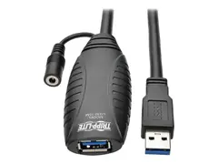 Eaton Tripp Lite Series 15M USB 3.0 Active Superspeed Extension Repeater Cable USB-A M/F USB-forlengelseskabel - USB-type A (hann) til USB-type A (hunn) - USB 3.0 - 15 m - aktiv - svart