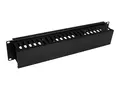 StarTech.com Horizontal 2U Server Rack Cable Management Finger Duct w/ Cover 19&quot; Network Rack Wire Duct Raceway Panel - Slotted Wire Duct (CMDUCT2U) - rackkabelstyringspanel - 2U