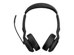 Jabra Evolve2 55 UC Stereo - Hodesett on-ear - Bluetooth - trådløs - aktiv støydemping - USB-C - svart - Zoom Certified, Cisco Webex Certified, Alcatel-Lucent Certified, Avaya Certified, Unify Certified, MFi Certified, Google Meet Certified, Amazon Chime Certified