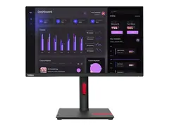 Lenovo ThinkVision T24i-30 - LED-skjerm 23.8&quot; - 1920 x 1080 Full HD (1080p) @ 60 Hz - IPS - 250 cd/m&#178; - 1000:1 - 4 ms - HDMI, VGA, DisplayPort - ravnsort - Campus - for ThinkPad P15 Gen 2 20YQ