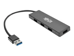 Eaton Tripp Lite series 4-Port Portable Slim USB 3.0 Superspeed Hub w/ Built In Cable Hub - 4 x SuperSpeed USB 3.0 - stasjon&#230;r