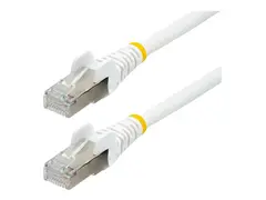 StarTech.com 2m CAT6a Ethernet Cable White - Low Smoke Zero Halogen (LSZH) - 10GbE 500MHz 100W PoE++ Snagless RJ-45 w/Strain Reliefs S/FTP Network Patch Cord - koblingskabel - 2 m - hvit
