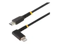 StarTech.com 6ft (2m) Durable USB-C to Lightning Cable Right-Angled Heavy Duty Aramid Fiber USB Type-C to Lightning Charging/Sync Cord - Apple MFi Certified - Rugged iPhone Lightning Cable - Lightning-kabel - 2 m
