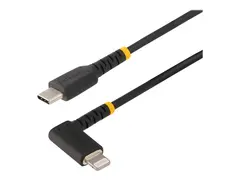 StarTech.com 6ft (2m) Durable USB-C to Lightning Cable Right-Angled Heavy Duty Aramid Fiber USB Type-C to Lightning Charging/Sync Cord - Apple MFi Certified - Rugged iPhone Lightning Cable - Lightning-kabel - 2 m