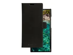 dbramante1928 Lynge - Lommebok for mobiltelefon rullesteinsbelagt fullnarvet bærekraftig skinn - svart - for Samsung Galaxy S23 Ultra