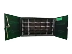 LEBA NoteBox Phones 20 - Kabinettenhet for 20 mobiltelefoner / mobile enheter / h&#229;ndholdte enheter - l&#229;sbar - st&#229;l - svart - veggmonterbar, skrivebord - utgang: AC 230 V