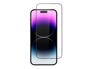 Screenor Premium - Skjermbeskyttelse for mobiltelefon full deksel - glass - rammefarge svart - for Apple iPhone 15 Pro