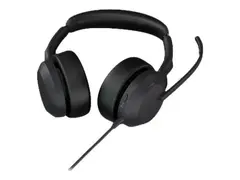 Jabra Evolve2 50 UC Stereo - Hodesett - on-ear Bluetooth - trådløs, kablet - aktiv støydemping - USB-C - svart - Zoom Certified, Certified for Microsoft Teams, Cisco Webex Certified, Alcatel-Lucent Certified, Avaya Certified, Unify Certified, Amazon Chime Certified