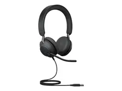 Jabra Evolve2 40 SE MS Stereo - Hodesett on-ear - kablet - USB-A - lydisolerende - Certified for Microsoft Teams