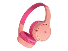 Belkin SoundForm Mini - Hodetelefoner med mikrofon on-ear - kablet - 3,5 mm jakk - rosa