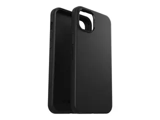 OtterBox Symmetry Series - Baksidedeksel for mobiltelefon antimikrobielt - polykarbonat, syntetisk gummi - svart - for Apple iPhone 14 Plus, 15 Plus