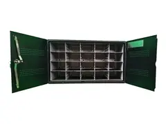 LEBA NoteBox Phones 20 - Kabinettenhet for 20 mobiltelefoner / mobile enheter / h&#229;ndholdte enheter - l&#229;sbar - st&#229;l - svart - veggmonterbar, skrivebord - utgang: AC 230 V