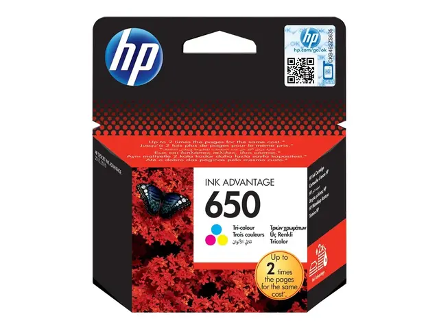 HP 650 - Farge (cyan, magenta, gul) original blekkpatron for Deskj...