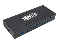 Eaton Tripp Lite series 10-Port Industrial-Grade USB 3.0 SuperSpeed Hub 20 kV ESD Immunity, Iron Housing, Mountable - Hub - 10 x SuperSpeed USB 3.0 - DIN-skinnemonterbar, veggmonterbar