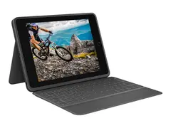 Logitech Rugged Folio - Tastatur og folioveske Apple Smart connector - QWERTY - Nordisk (dansk/finsk/norsk/svensk) - grafitt - for Rugged Folio for iPad (10th gen) Height: 20 mm Width: 195 mm Length: 256 mm Weight: 570 g.