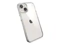 Speck Presidio Perfect-Clear - Baksidedeksel for mobiltelefon MagSafe-samsvar - hard polykarbonat, bl&#248;t termoplastpolyuretan (TPU) - blank - for Apple iPhone 14