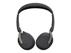 Jabra Evolve2 65 Flex UC Stereo Hodesett - on-ear - Bluetooth - tr&#229;dl&#248;s - aktiv st&#248;ydemping - USB-A - svart - Optimert for UC
