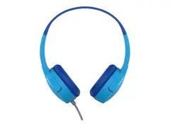 Belkin SoundForm Mini - Hodetelefoner med mikrofon on-ear - kablet - 3,5 mm jakk - blå