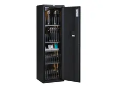 LEBA NoteLockerSafe 32 - Lagringsboks for 32 notebooker/nettbrett/mobiltelefoner - elektronisk kodel&#229;s - l&#229;sbar - st&#229;l - svart - skjermst&#248;rrelse: inntil 17&quot;