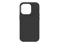 KEY - Baksidedeksel for mobiltelefon - antibakteriell, silikon MagSafe-samsvar - v&#230;skesilikon, hard polykarbonat, resirkulert plast (mer enn 50 %) - svart - for Apple iPhone 14 Pro (6.1 tommer)
