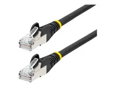 StarTech.com 1.5m CAT6a Ethernet Cable - Black Low Smoke Zero Halogen (LSZH) - 10GbE 500MHz 100W PoE++ Snagless RJ-45 w/Strain Reliefs S/FTP Network Patch Cord - koblingskabel - 1.5 m - svart