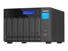 QNAP TVS-H674 - NAS-server - 6 br&#248;nner SATA 6Gb/s - RAID JBOD, 0, 1, 5, 6, 10, 50, TM, RAID TP - RAM 16 GB - Gigabit Ethernet / 2.5 Gigabit Ethernet - iSCSI st&#248;tte