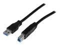 StarTech.com 1m 3 ft Certified SuperSpeed USB 3.0 A to B Cable Cord USB 3 Cable - 1x USB 3.0 A (M), 1x USB 3.0 B (M) - 1 meter, Black (USB3CAB1M) - USB-kabel - USB Type B til USB-type A - 1 m