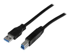 StarTech.com 1m 3 ft Certified SuperSpeed USB 3.0 A to B Cable Cord USB 3 Cable - 1x USB 3.0 A (M), 1x USB 3.0 B (M) - 1 meter, Black (USB3CAB1M) - USB-kabel - USB Type B til USB-type A - 1 m
