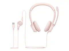 Logitech H390 - Hodesett - on-ear - kablet USB-A - rosa