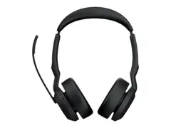 Jabra Evolve2 55 UC Stereo - Hodesett on-ear - Bluetooth - trådløs - aktiv støydemping - USB-A - svart - Optimert for UC
