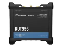 Teltonika RUT956 - Tr&#229;dl&#248;s ruter WWAN 3-portssvitsj - 4G, 2G, 3G - DIN-skinnemonterbar