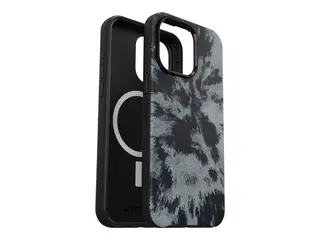 OtterBox Symmetry Series - Baksidedeksel for mobiltelefon MagSafe-samsvar - polykarbonat, syntetisk gummi, sølvfosfatglass - burnout sky (black) - for Apple iPhone 15 Pro Max